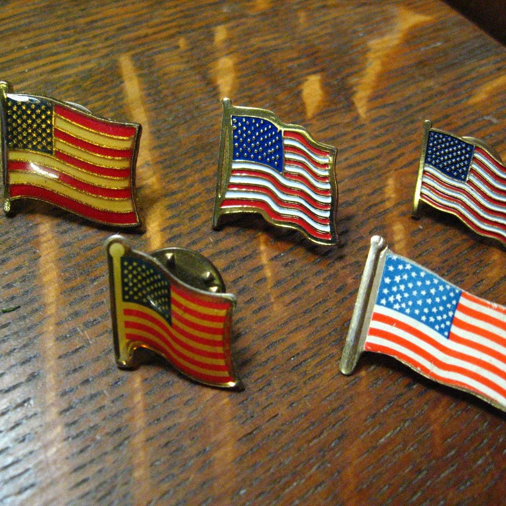 🇺🇲 USA American Flag Set (5) Lapel Pins